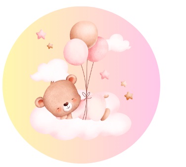 Jedlý obrázek Medvídek holčička s balonky - Typ: Fondánový list