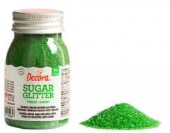 Cukrové zdobení Decora, Třpytkový cukr Green - zelený 100g