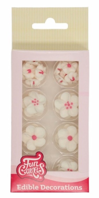 FunCakes Cukrové kytičky - bílo-růžové mix 32 ks
