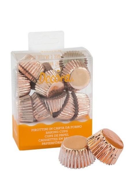 Cukrářské košíčky na pralinky rose gold 27 x 17 mm Decora, 180ks