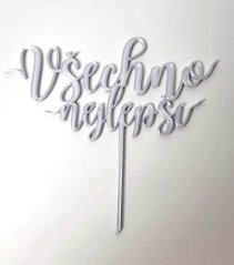 Zápich Všechno nejlepší stříbrný