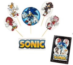 Cukrové zápichy Sonic na dort