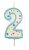 Dortová svíčka ve tvaru čísla modrá 2