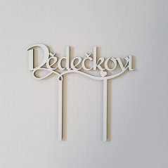 Zápich Dědečkovi bílý dřevěný