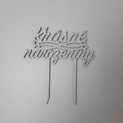 Zápich Krásné narozeniny bílý dřevěný