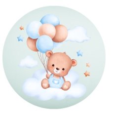 Jedlý obrázek Medvídek s balonky