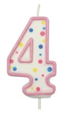 Dortová svíčka ve tvaru čísla růžová 4