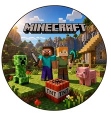 Jedlý papír Minecraft kulatý II.