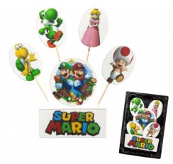 Cukrová dekorace Super Mario sada zápichů