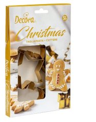 Set vánočních vykrajovátek ve zlaté barvě - 5ks