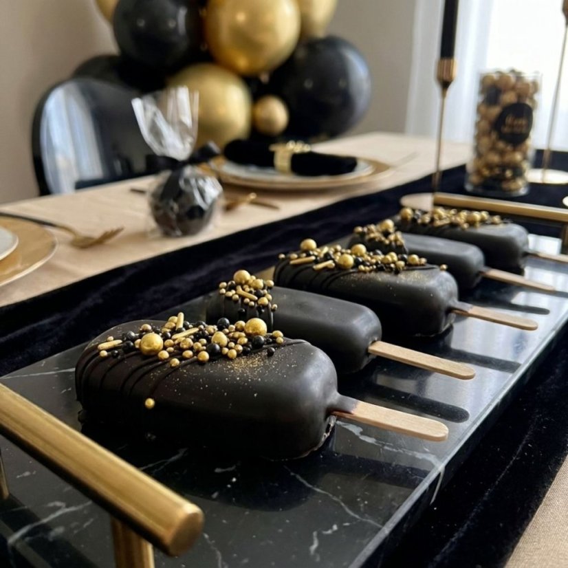 Černo-zlaté cukrové zdobení – mix Black & Antique Gold 30 g