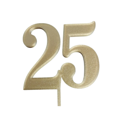 Dortový zápich číslo 25 zlatý
