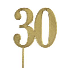 Dortový zápich číslo 30 zlatý