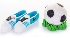 Cukrová dekorace Fotbalový míč a kopačky