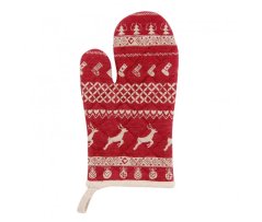 Kuchyňská rukavice severské Vánoce červená