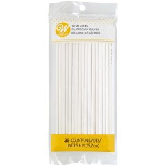 Papírové tyčinky bílé Wilton 15cm, 35ks