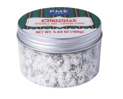 PME Cukrové sypání vánoční Silver Shining Stars 160 g