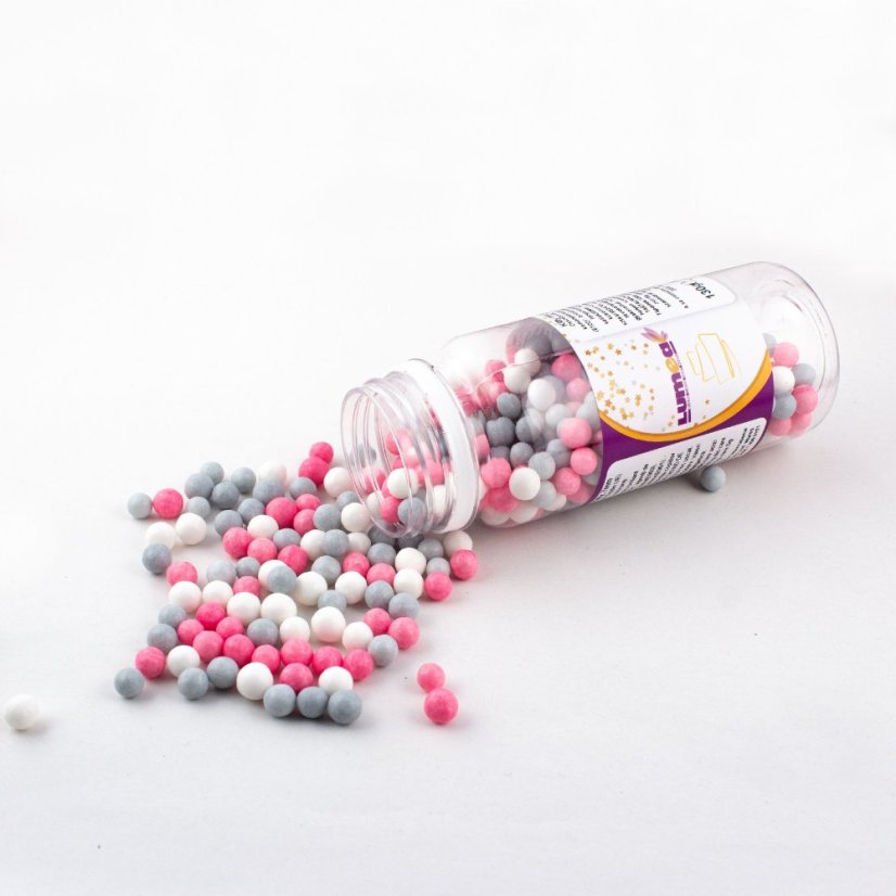 Cukrové zdobení Lumea Perly 7mm Kitty mix, 130g Cukrové zdobení Lumea Perly 7mm Kitty mix, 130g